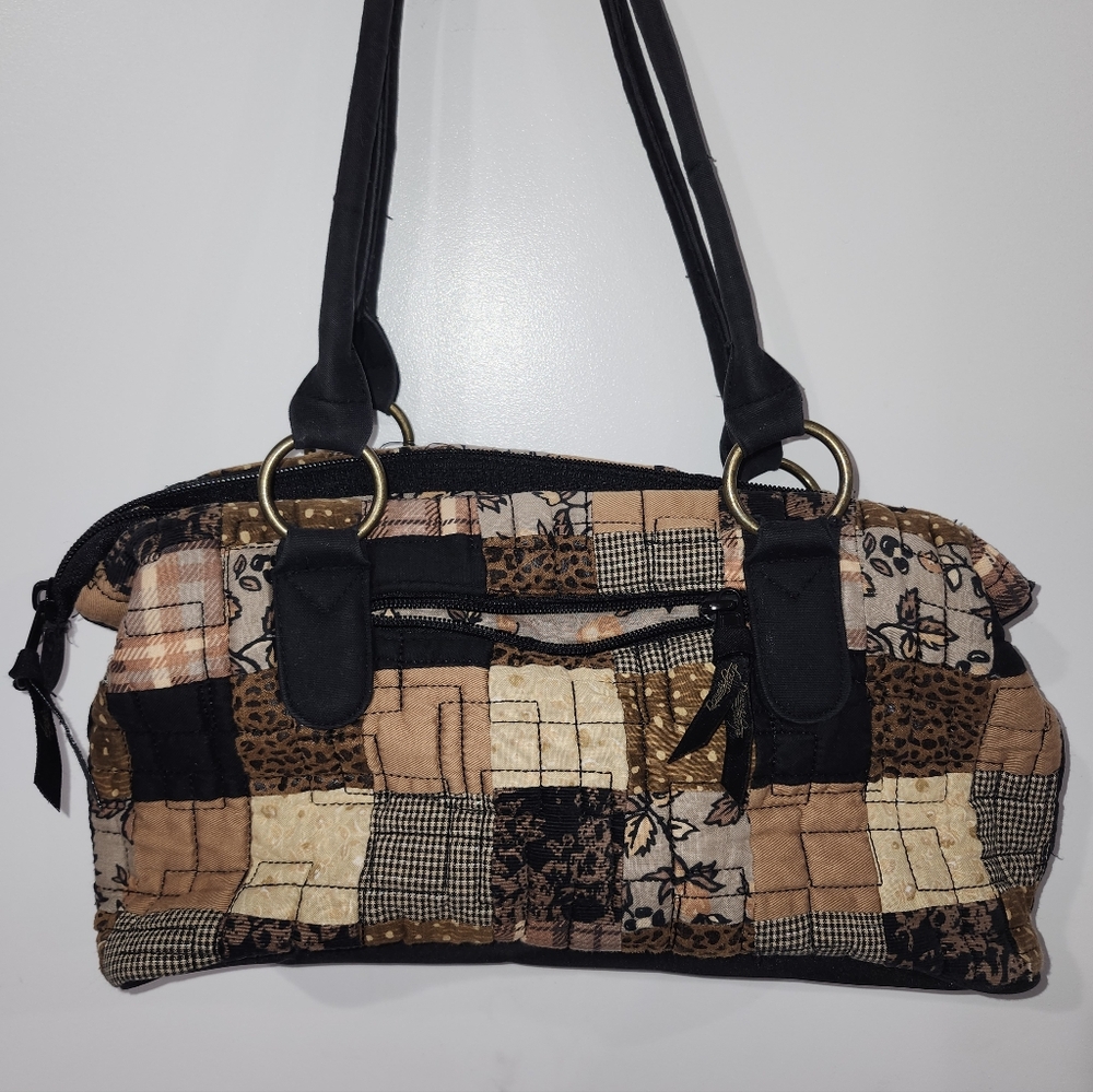 Donna Sharp Patchwork Shoulder Bag - Black, Brown… - image 3